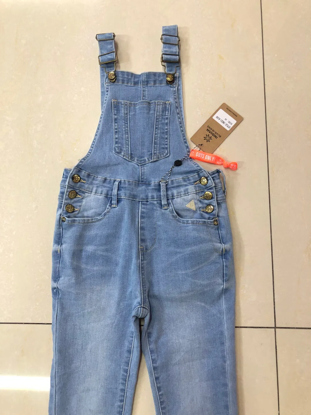 Kid′s Fashion Girl′s blue Denim Rompers