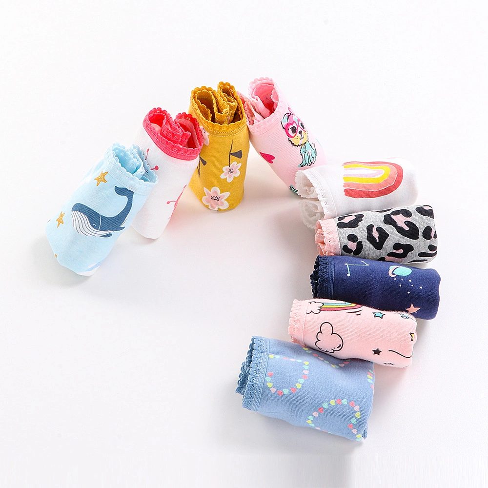 Manufacturer High Quality Girls Underpants with Cartoon Printing Boxer Cotton Underwear